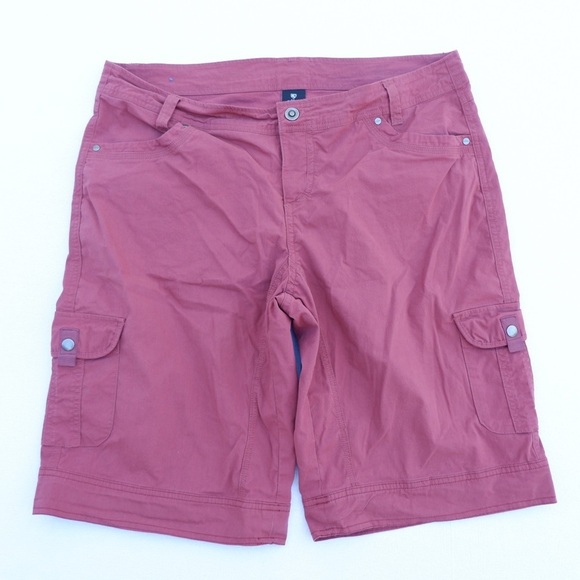 KUHL Splash Shorts Womens Size 16 Cargo Dark Dahlia Red Casual Outdoor Hiking - Picture 1 of 9
